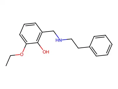 Phenol, 2-ethoxy-6-(((2-phenylethyl)amino)methyl)- structure