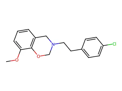 2H-1,3-Benzoxazine, 3,4-dihydro-3-(2-(4-chlorophenyl)ethyl)-8-methoxy- structure