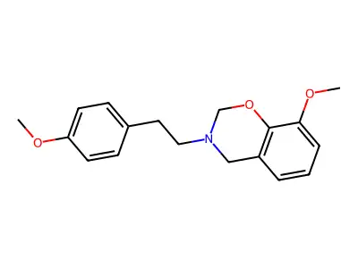 2H-1,3-Benzoxazine, 3,4-dihydro-8-methoxy-3-(2-(4-methoxyphenyl)ethyl)- structure
