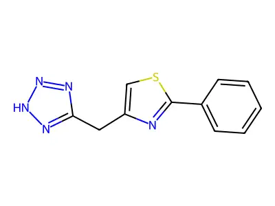 Thiazole, 2-phenyl-4-(5(1H)-tetrazolylmethyl)- structure