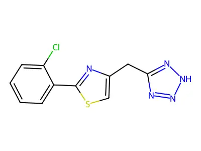 1H-Tetrazole, 5-((2-(2-chlorophenyl)-4-thiazolyl)methyl)- structure