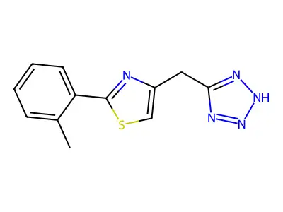 1H-Tetrazole, 5-((2-(2-methylphenyl)-4-thiazolyl)methyl)- structure