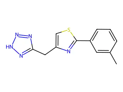 Thiazole, 4-(5(1H)-tetrazolylmethyl)-2-(m-tolyl)- structure