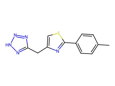 Thiazole, 4-(5(1H)-tetrazolylmethyl)-2-(p-tolyl)- structure