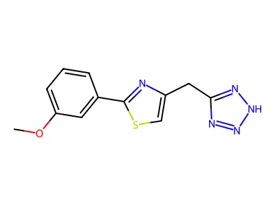 1H-Tetrazole, 5-((2-(methoxyphenyl)-4-thiazolyl)methyl)- structure