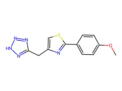 Thiazole, 2-(p-methoxyphenyl)-4-(5(1H)-tetrazolylmethyl)- structure