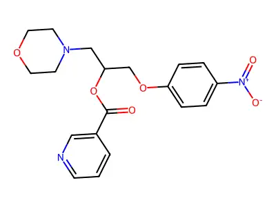 3-Pyridinecarboxylic acid, 1-(4-morpholinylmethyl)-2-(4-nitrophenoxy)ethyl ester structure