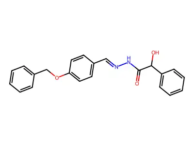 2-hydroxy-2-phenyl-N-[(E)-(4-phenylmethoxyphenyl)methylideneamino]acetamide structure