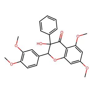 2-(3,4-Dimethoxyphenyl)-2,3-dihydro-3-hydroxy-5,7-dimethoxy-3-phenyl-4H-1-benzopyran-4-one structure