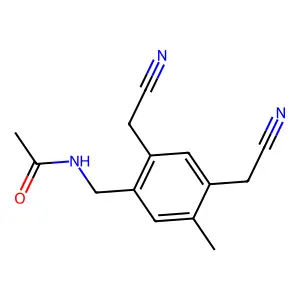 N-[[2,4-Bis(cyanomethyl)-5-methyl-phenyl]methyl]acetamide structure