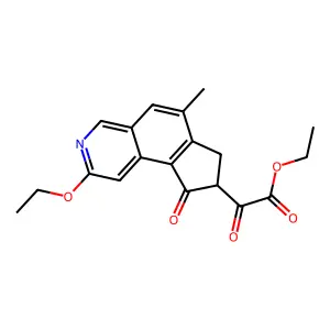 ethyl 2-(2-ethoxy-6-methyl-9-oxo-7,8-dihydrocyclopenta[f]isoquinolin-8-yl)-2-oxoacetate structure