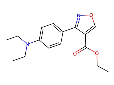 Ethyl 3-[4-(diethylamino)phenyl]-1,2-oxazole-4-carboxylate structure