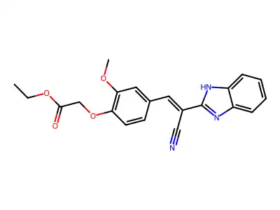 ethyl 2-[4-[2-(1H-benzimidazol-2-yl)-2-cyanoethenyl]-2-methoxyphenoxy]acetate structure