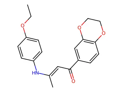 (E)-1-(2,3-dihydro-1,4-benzodioxin-6-yl)-3-(4-ethoxyanilino)but-2-en-1-one structure