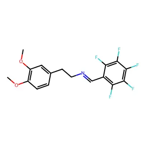 Benzeneethanamine, 3,4-dimethoxy-N-[(pentafluorophenyl)methylene]- structure