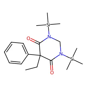 4,6(1H,5H)-Pyrimidinedione, 5-ethyldihydro-5-phenyl-1,3-bis(trimethylsilyl)- structure