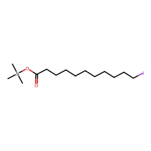 Undecanoic acid, 11-iodo-, trimethylsilyl ester structure
