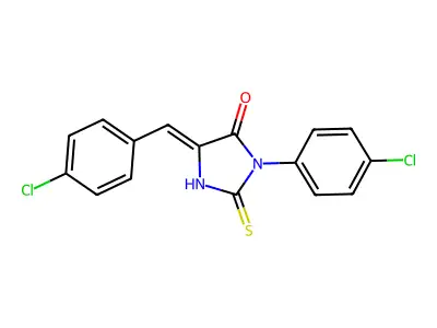 3-(4-chlorophenyl)-5-[(4-chlorophenyl)methylene]-2-thioxotetrahydro-4H-imidazol-4-one structure