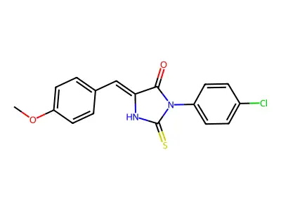 3-(4-chlorophenyl)-5-[(4-methoxyphenyl)methylidene]-2-sulfanylideneimidazolidin-4-one structure