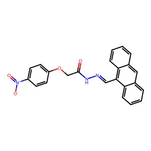 N-(anthracen-9-ylmethylideneamino)-2-(4-nitrophenoxy)acetamide structure