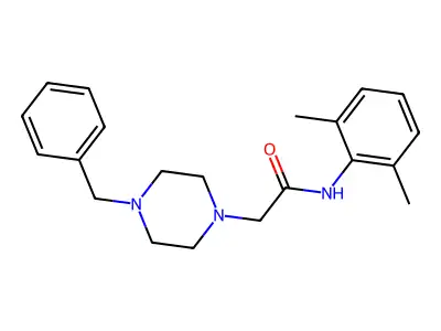 2-(4-benzylpiperazin-1-yl)-N-(2,6-dimethylphenyl)acetamide structure