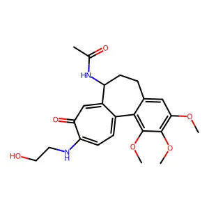 N-[10-(2-hydroxyethylamino)-1,2,3-trimethoxy-9-oxo-6,7-dihydro-5H-benzo[a]heptalen-7-yl]acetamide structure
