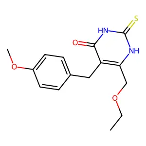 6-(ethoxymethyl)-5-[(4-methoxyphenyl)methyl]-2-sulfanylidene-1H-pyrimidin-4-one structure