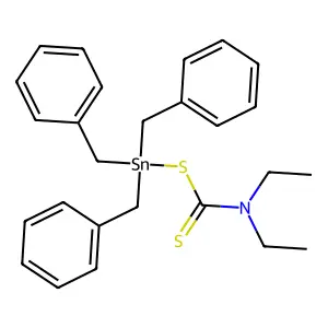 三苄基锡双-N,N-二乙基二硫代氨基甲酸盐 structure