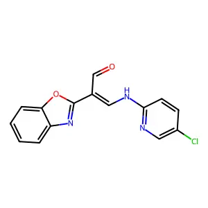 2-Benzooxazol-2-yl-3-(5-chloro-pyridin-2-ylamino)-propenal structure