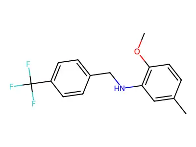 2-methoxy-5-methyl-N-[[4-(trifluoromethyl)phenyl]methyl]aniline structure