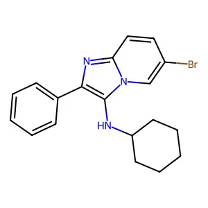 6-bromo-N-cyclohexyl-2-phenylimidazo[1,2-a]pyridin-3-amine structure