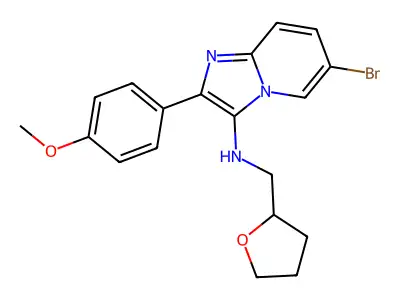 6-Bromo-2-(4-methoxyphenyl)-N-[(oxolan-2-yl)methyl]imidazo[1,2-a]pyridin-3-amine structure