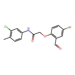 2-(4-bromo-2-formylphenoxy)-N-(3-chloro-4-methylphenyl)acetamide structure