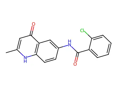 2-chloro-N-(4-hydroxy-2-methylquinolin-6-yl)benzamide structure