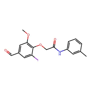 2-(4-formyl-2-iodo-6-methoxyphenoxy)-N-(3-methylphenyl)acetamide structure
