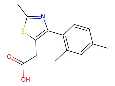 [4-(2,4-Dimethyl-phenyl)-2-methyl-thiazol-5-yl]-acetic acid structure