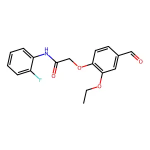2-(2-ethoxy-4-formylphenoxy)-N-(2-fluorophenyl)acetamide structure