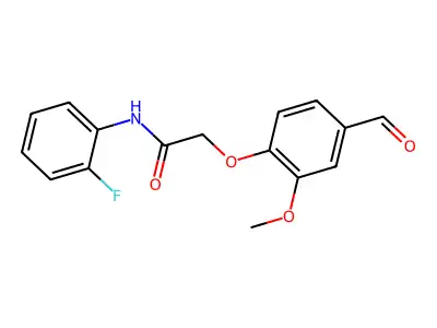 N-(2-fluorophenyl)-2-(4-formyl-2-methoxyphenoxy)acetamide structure