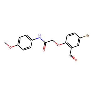 2-(4-bromo-2-formylphenoxy)-N-(4-methoxyphenyl)acetamide structure
