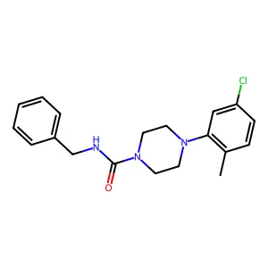 N-benzyl-4-(5-chloro-2-methylphenyl)piperazine-1-carboxamide structure
