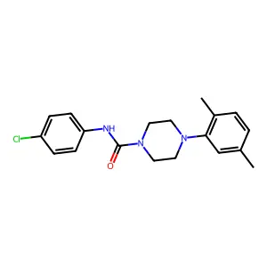 N-(4-chlorophenyl)-4-(2,5-dimethylphenyl)piperazine-1-carboxamide structure