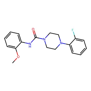 4-(2-fluorophenyl)-N-(2-methoxyphenyl)piperazine-1-carboxamide structure