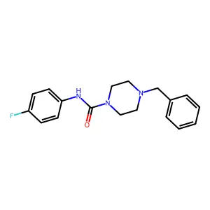 4-benzyl-N-(4-fluorophenyl)piperazine-1-carboxamide structure