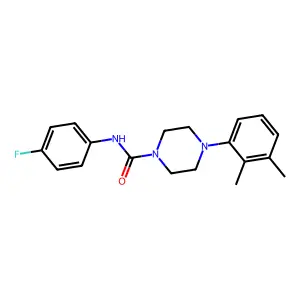 4-(2,3-dimethylphenyl)-N-(4-fluorophenyl)piperazine-1-carboxamide structure