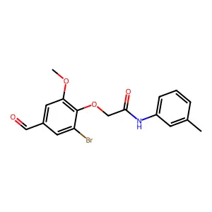 2-(2-bromo-4-formyl-6-methoxyphenoxy)-N-(3-methylphenyl)acetamide structure