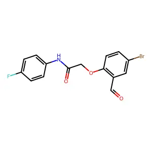 2-(4-bromo-2-formylphenoxy)-N-(4-fluorophenyl)acetamide structure