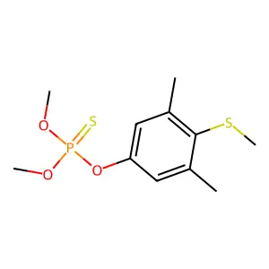 Phosphorothioic acid, O-(3,5-dimethyl-4-(methylthio)phenyl) O,O-dimethyl ester structure