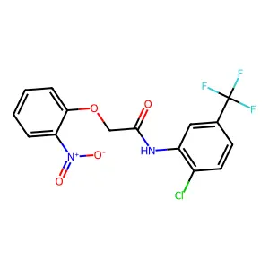 N-[2-chloro-5-(trifluoromethyl)phenyl]-2-(2-nitrophenoxy)acetamide structure
