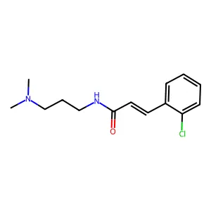 3-(2-chlorophenyl)-N-[3-(dimethylamino)propyl]acrylamide structure