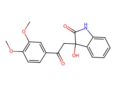3-[2-(3,4-Dimethoxy-phenyl)-2-oxo-ethyl]-3-hydroxy-1,3-dihydro-indol-2-one structure
